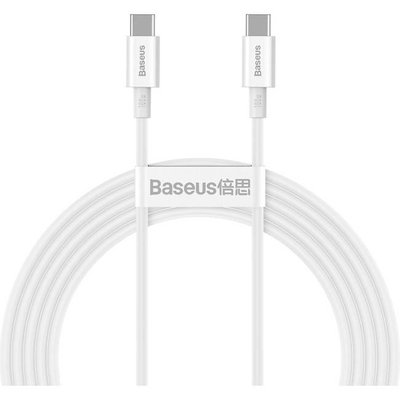 Xiaomi | Кабель USB Type-C Baseus Superior Series Fast Charging Data Cable Type-C to Type-C 100W 1m White (CATYS-B02) 773862 фото