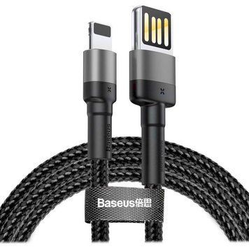 Xiaomi | Кабель Lightning Baseus Cafule Cable special edition USB For iP 2.4A 1м Grey+Black (CALKLF-GG1) 773863 фото