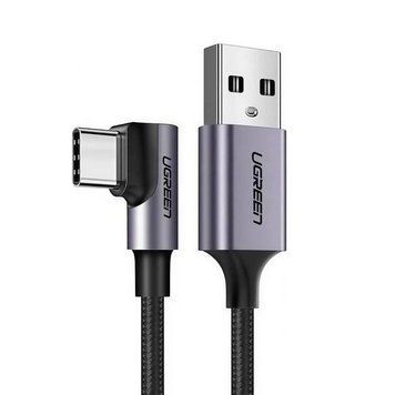 Xiaomi | Кабель UGREEN US284 Right Angle USB-A to USB-C Cable 3m (Space Gray) 774093 фото